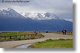 argentina, hikers, horizontal, latin america, roads, ushuaia, photograph