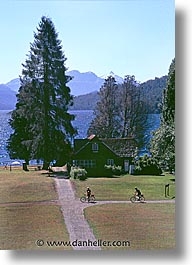 argentina, bicycles, chile, crossroad, lago espejo, lakes, latin america, patagonia, vertical, photograph