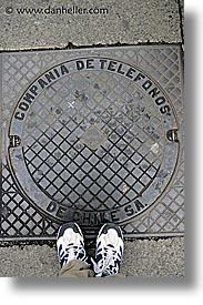 chile, latin america, manholes, punta arenas, vertical, photograph