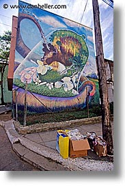 caribbean, cuba, island nation, islands, latin america, murals, pinar del rio, sierra del rosario, trash, vertical, photograph