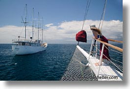 boats, bow, ecuador, equator, from, galapagos, galapagos islands, heritage, horizontal, islands, latin america, ocean, pacific ocean, south pacific, water, photograph