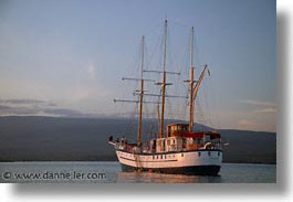 afloat, boats, ecuador, equator, galapagos, galapagos islands, horizontal, islands, latin america, ocean, pacific ocean, sagitta, sails down, south pacific, water, photograph