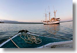 boats, ecuador, equator, fisheye lens, galapagos, galapagos islands, horizontal, islands, latin america, ocean, pacific ocean, ropes, sagitta, sails down, south pacific, water, photograph