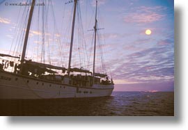 boats, ecuador, equator, galapagos islands, horizontal, latin america, miscellaneous, sunsets, photograph