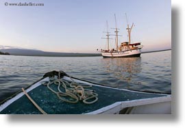 boats, ecuador, equator, galapagos islands, horizontal, latin america, ropes, sagitta, sails down, photograph