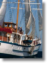 boats, ecuador, equator, galapagos islands, latin america, sagitta, sails, sails up, vertical, photograph