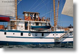 boats, ecuador, equator, galapagos islands, horizontal, latin america, sagitta, sails, sails up, photograph