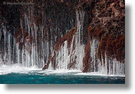 cliffs, ecuador, equator, galapagos islands, horizontal, latin america, little, santa cruz, waterfalls, photograph