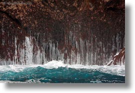 cliffs, ecuador, equator, galapagos islands, horizontal, latin america, little, santa cruz, waterfalls, photograph