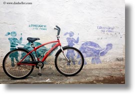bicycles, ecuador, equator, galapagos islands, horizontal, latin america, murals, puerto ayora, santa cruz, photograph