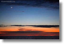 crescent, ecuador, equator, galapagos islands, horizontal, latin america, moon, scenics, sunsetn, photograph