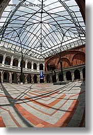atrium, buildings, courtyard, ecuador, equator, fisheye lens, latin america, quito, vertical, photograph