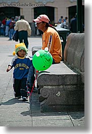 balloons, blues, boys, childrens, colors, ecuador, equator, green, latin america, oranges, quito, scooby, vertical, photograph