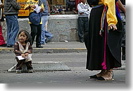 childrens, ecuador, equator, girls, horizontal, latin america, quito, streets, photograph