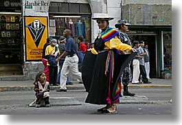 childrens, clothes, dancers, ecuador, equator, girls, hats, horizontal, latin america, quecha, quito, photograph