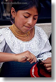childrens, ecuador, equator, girls, knitting, latin america, quito, vertical, photograph