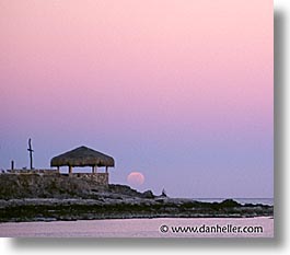 beaches, horizontal, latin america, mexico, moon, punta chivato, sunsets, photograph