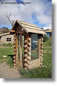 booths, el chalten, latin america, patagonia, telephones, vertical, photograph