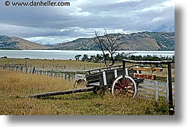 estancia lazo, horizontal, latin america, patagonia, red, wagons, wheeled, photograph