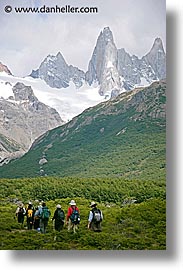 fitz roy, fitzroy, hikers, latin america, patagonia, vertical, photograph