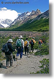 fitz roy, fitzroy, hikers, latin america, patagonia, vertical, photograph