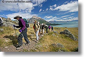 groups, hike, hiking, horizontal, latin america, patagonia, photograph