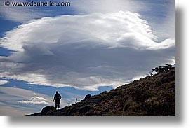 clouds, hikers, hiking, horizontal, latin america, patagonia, silhouettes, photograph
