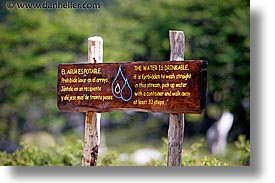 horizontal, latin america, patagonia, potable, signs, photograph