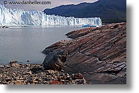 big views, glaciers, horizontal, latin america, moreno glacier, patagonia, rocks, photograph
