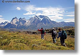 hiking, horizontal, latin america, patagonia, torres, torres del paine, towards, photograph