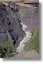 canyons, latin america, patagonia, rivers, torres del paine, vertical, photograph