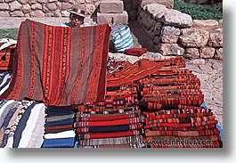 capital of peru, cities, cityscapes, cuzco, horizontal, latin america, market, peru, peruvian capital, textiles, towns, photograph