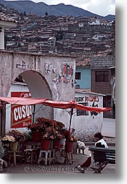 capital of peru, cities, cityscapes, cuzco, latin america, peru, peruvian capital, streets, towns, vendors, vertical, photograph