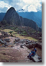 ancient ruins, andes, architectural ruins, inca trail, incan tribes, latin america, machu picchu, mountains, peru, picchu, stone ruins, vertical, photograph
