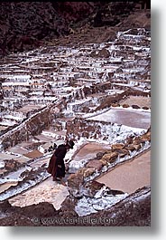 ancient ruins, andes, architectural ruins, inca trail, incan tribes, latin america, maras, mountains, peru, salineras, salt flats, stone ruins, vertical, photograph