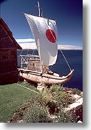 boats, bolivia, bolivia/peru border, highest lake in the world, lakes, latin america, peru, peru border, reed, reed boats, titicaca, vertical, photograph