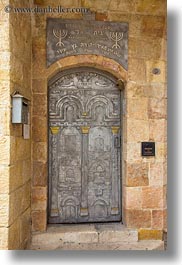 archways, doors, etched, hebrew, israel, jerusalem, language, middle east, relief, structures, vertical, photograph