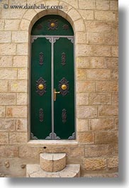 arabic, archways, doors, green, israel, jerusalem, middle east, structures, vertical, photograph