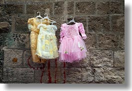 dresses, girls, hangings, horizontal, israel, jerusalem, merchandise, middle east, photograph