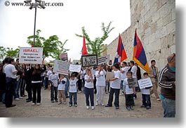 armenian, flags, horizontal, israel, jerusalem, middle east, people, protest, photograph