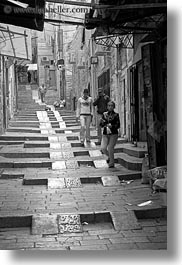 black and white, going, israel, jerusalem, middle east, stairs, streets, vertical, photograph