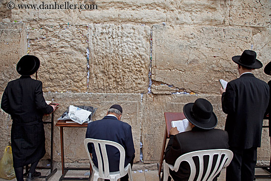 Men Praying At Western Wall 1