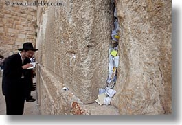clothes, hats, horizontal, israel, jerusalem, jewish, men, middle east, prayers, praying, religious, temples, walls, western wall, photograph