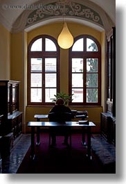 desks, israel, jerusalem, lamps, middle east, vertical, windows, photograph