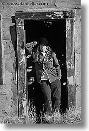 black and white, doorways, jills, models, vertical, photograph