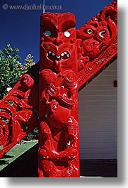 carvings, maori, new zealand, sculptures, vertical, woods, photograph