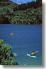 colorful, kayaks, new zealand, queen charlotte, vertical, photograph