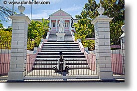 bahamas, canon, capital, capital city, caribbean, cities, horizontal, houses, island-nation, islands, nassau, nation, stairs, statues, tropics, photograph