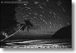 black and white, horizontal, nite, palau, scenics, star trails, stars, trails, tropics, photograph