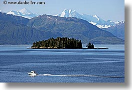 alaska, america, boats, horizontal, mountains, north america, ocean, united states, photograph